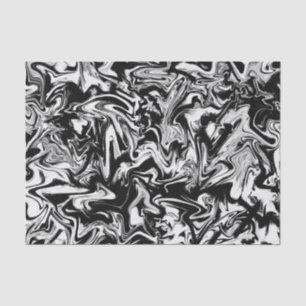 Marbleised Black and White Abstract Art Pattern Tissue Paper