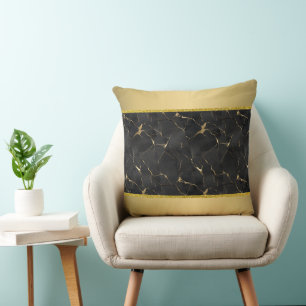 Marbleised Black & Gold Luxury  Cushion