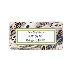 Marbleised Leopard Pattern Personalised Label