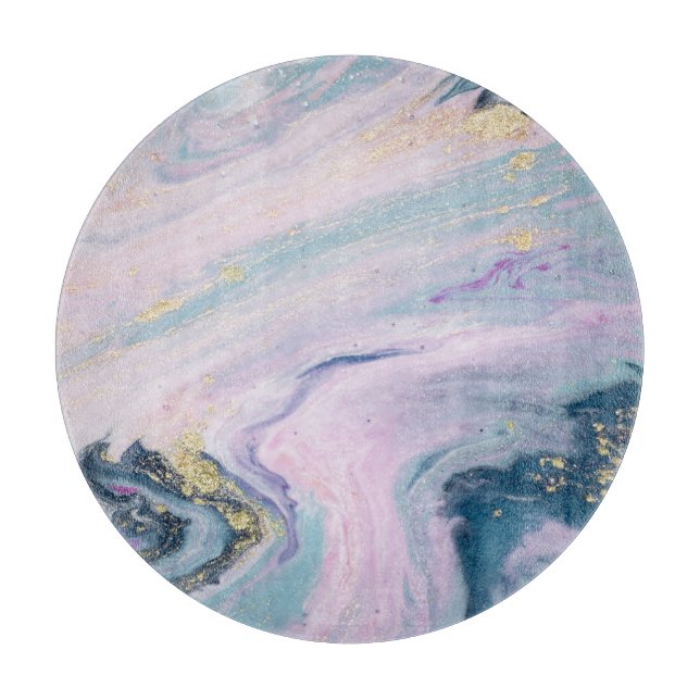 Marbleised pastel colours, luxury background. cutting board (Front)