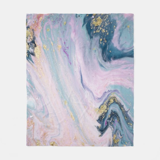 Marbleised pastel colours, luxury background. fleece blanket (Front)