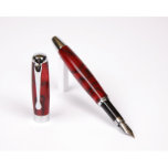 Marbleised Red & Black Promotional Fountain Pen<br><div class="desc">This E421 Style Promotional Fountain Pen has a marbleised Red & Black gloss body. Features a sleek removable cap and clip with chrome plated fittings and a medium stainless steel German Made Nib. This entry level fountain pen not only looks and feels great in your hand but also writes smooth...</div>