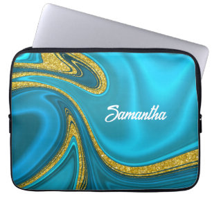 Marbleised Turquoise Gold Accents iPad Smart Cover