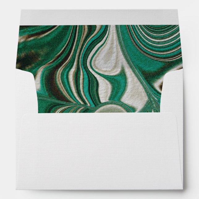 Marbleized Green Teal Envelope  (Back (Bottom))