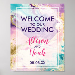 Marbleous Dream Welcome To Our Wedding Poster