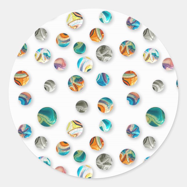 Marbles Classic Round Sticker (Front)