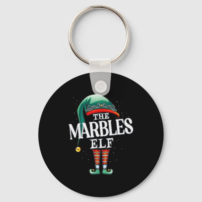 Marbles Elf Christmas Group Xmas Pajama Party  Key Ring (Front)