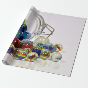 marbles glass toys wrapping paper