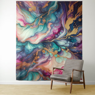  Marbling Art - Vibrant Colours  Tapestry