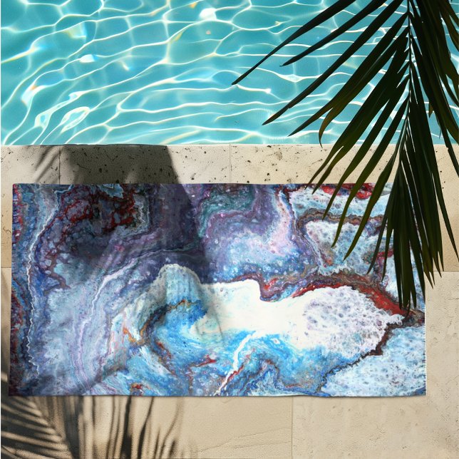 Marbling Blue Beach Towel (Creator Uploaded)