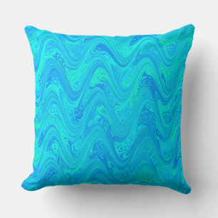 Marbling Blue Green Pattern Cushion