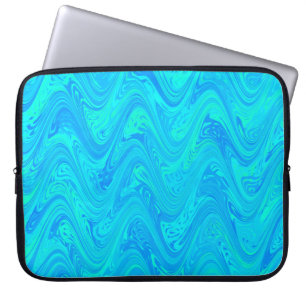 Marbling Blue Green Pattern Laptop Sleeve