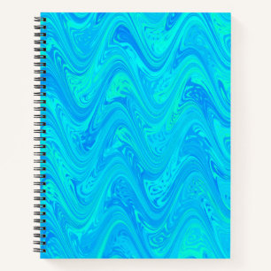 Marbling Blue Green Pattern Notebook