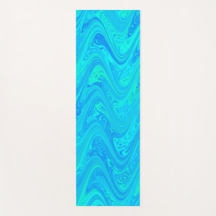 Marbling Blue Green Pattern Yoga Mat