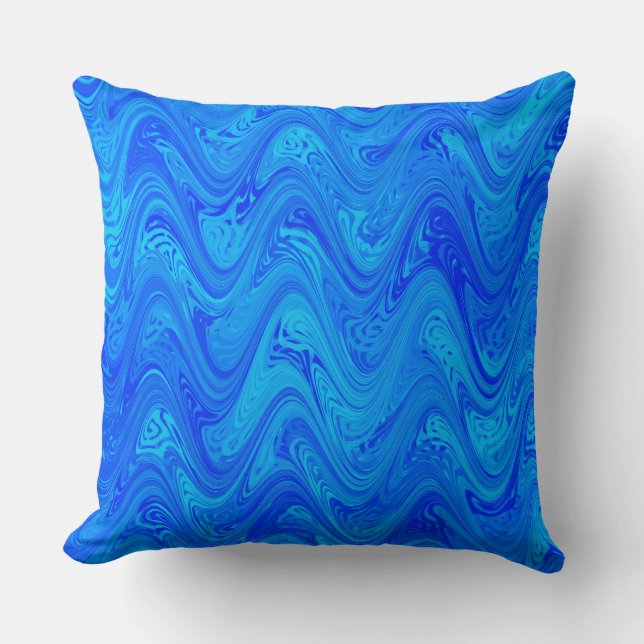 Marbling Blue Pattern Cushion (Front)