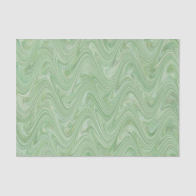 Marbling Green Pattern Tissue Paper (Front)