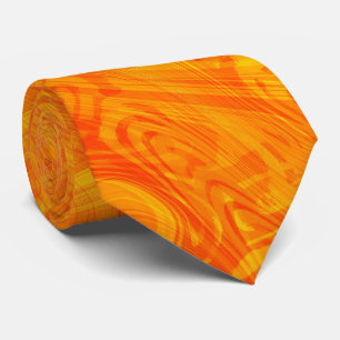 Marbling Orange Pattern  Tie