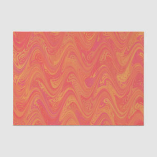 Marbling Orange Pink Red Pattern Tissue Paper