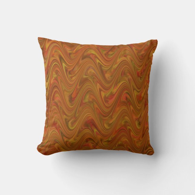 Marbling Orange Red Green Pattern Cushion (Front)