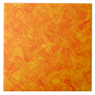 Marbling Orange Yellow Pattern Ceramic Tile