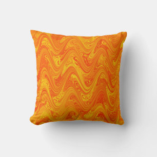 Marbling Orange Yellow Red Pattern Cushion
