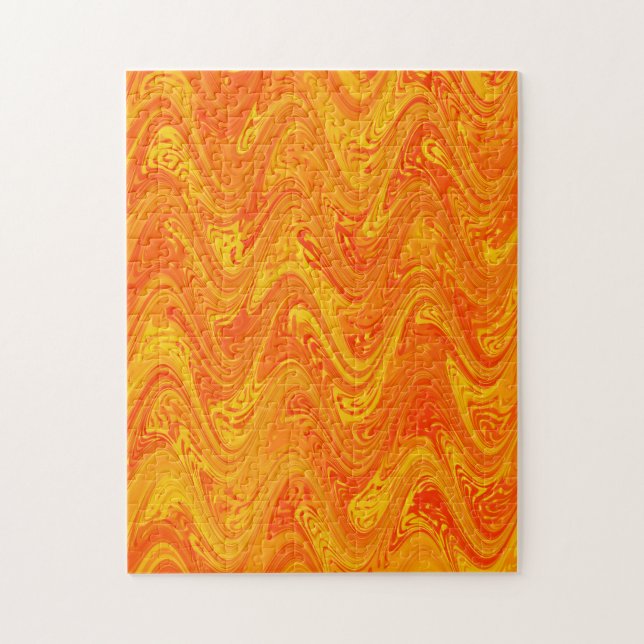 Marbling Orange Yellow Red Pattern Jigsaw Puzzle (Vertical)