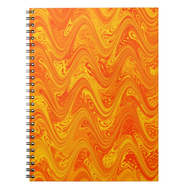 Marbling Orange Yellow Red Pattern Notebook (Front)