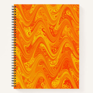 Marbling Orange Yellow Red Pattern Notebook