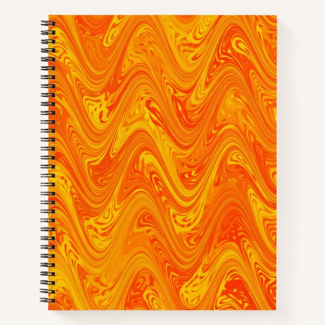 Marbling Orange Yellow Red Pattern Notebook (Front)