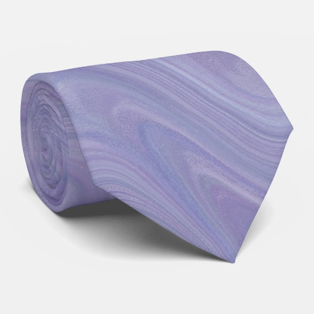 Marbling Purple Pattern Tie (Rolled)