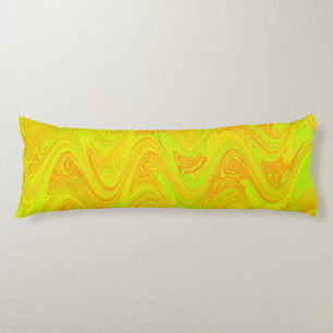 Marbling Yellow Green Orange Pattern Body Cushion