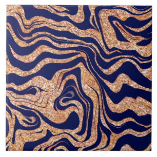 Marbly Purple & Blush Pink Glitter Cute Girly Glam Ceramic Tile