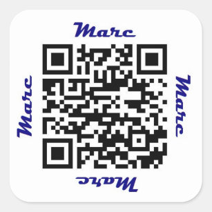 Marc QR Code Personalised NAME Sticker