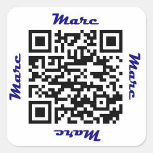 Marc QR Code Personalised NAME Sticker