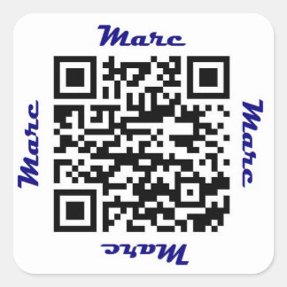 Marc QR Code Personalised NAME Sticker