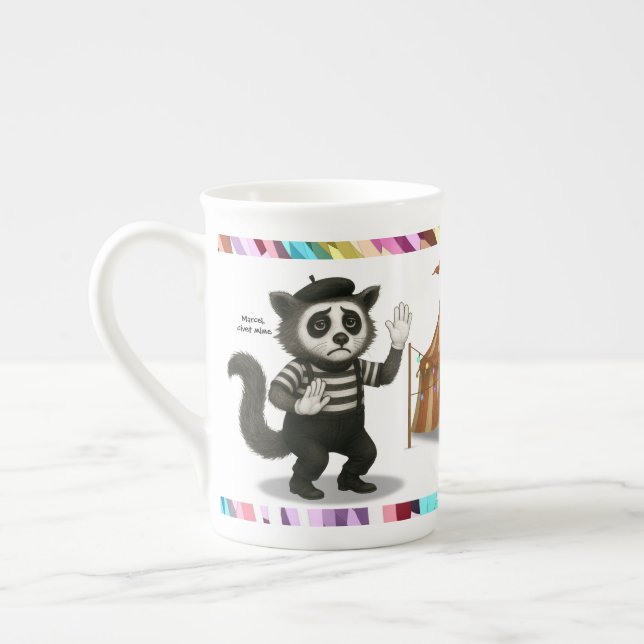 Marcel, civet mime bone china mug (Left)