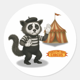 Marcel, civet mime classic round sticker