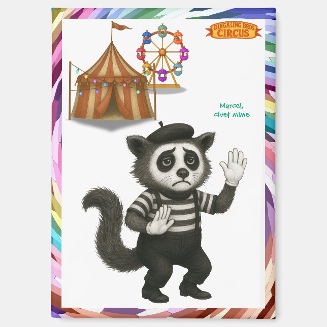Marcel, civet mime magnet (Front)