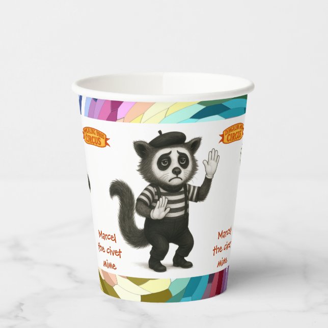 Marcel, civet mime paper cups (Left)