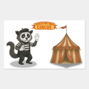 Marcel, civet mime rectangular sticker