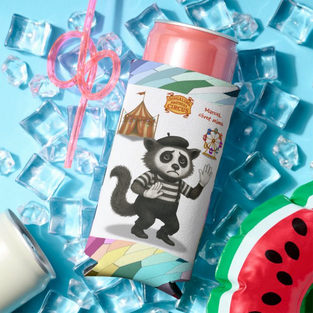 Marcel, civet mime seltzer can cooler (In Situ Summer)