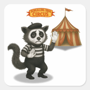 Marcel, civet mime square sticker