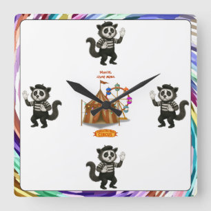 Marcel, civet mime square wall clock