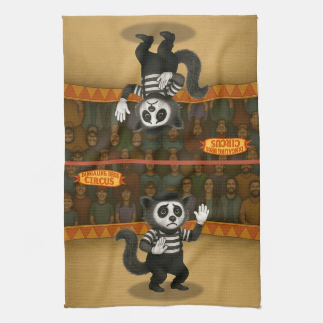 Marcel, civet mime tea towel (Vertical)