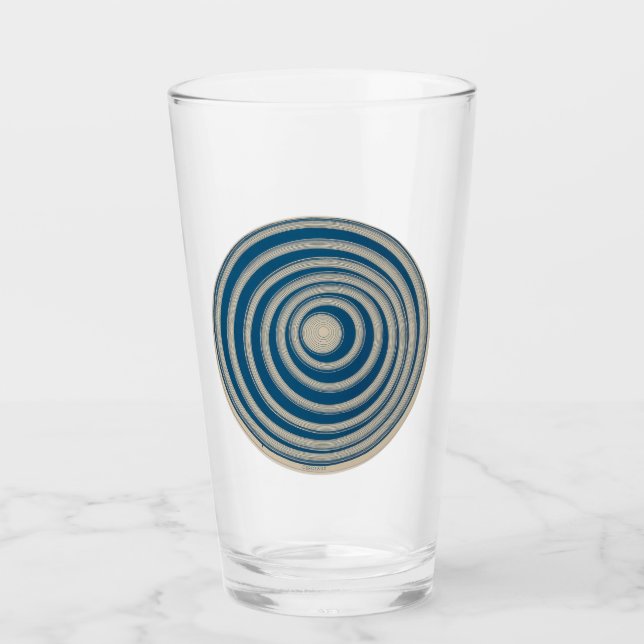 Marcel Duchamp Rotorelief BLUE Pint Glass (Front)