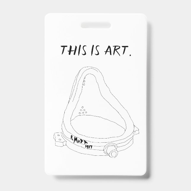 Marcel Duchamp's Fountain R.Mutt 1917 ID Badge (Front)
