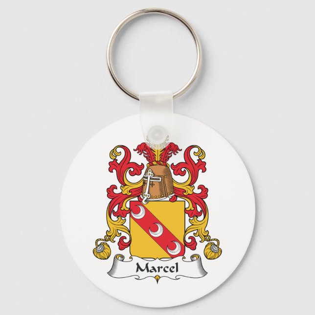 Marcel Family Crest Key Ring (Front)