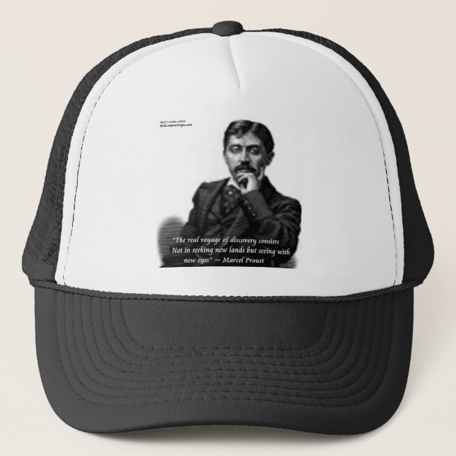 Marcel Proust & Famous Quote Trucker Hat (Front)