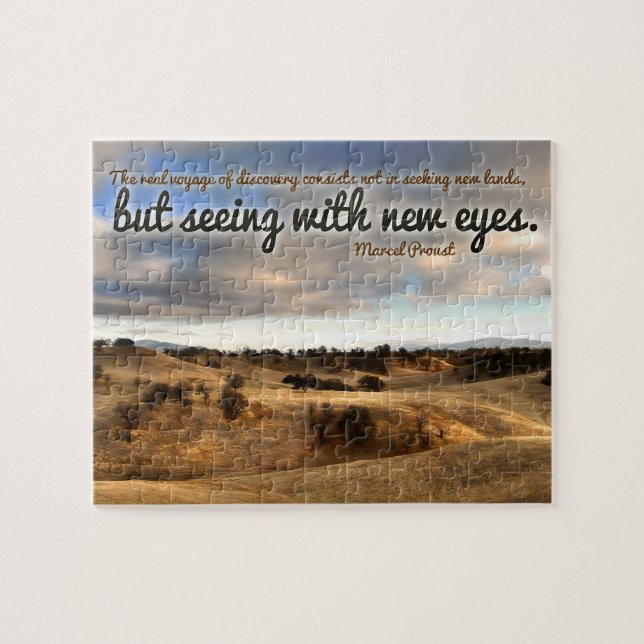 Marcel Proust Inspirational Quote "New eyes" Jigsaw Puzzle (Horizontal)