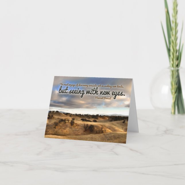 Marcel Proust Inspirational Quote "New eyes" Thank You Card (Front)